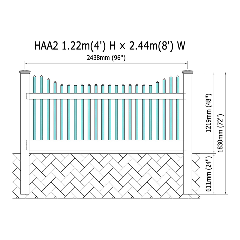 HAA2 special-shaped picket fence