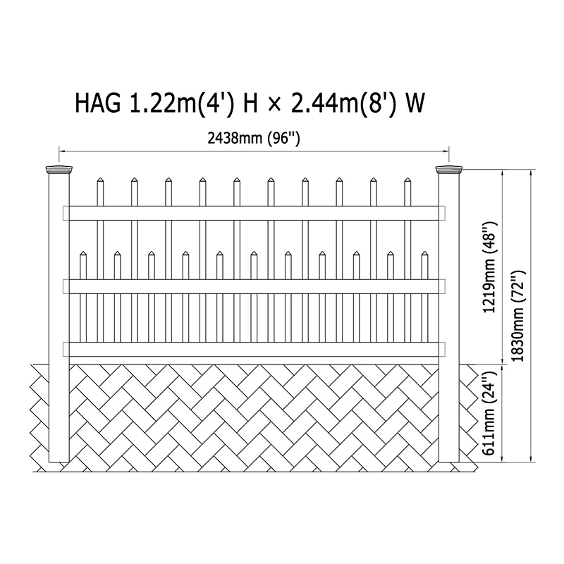 HAG crown cap for picket fence