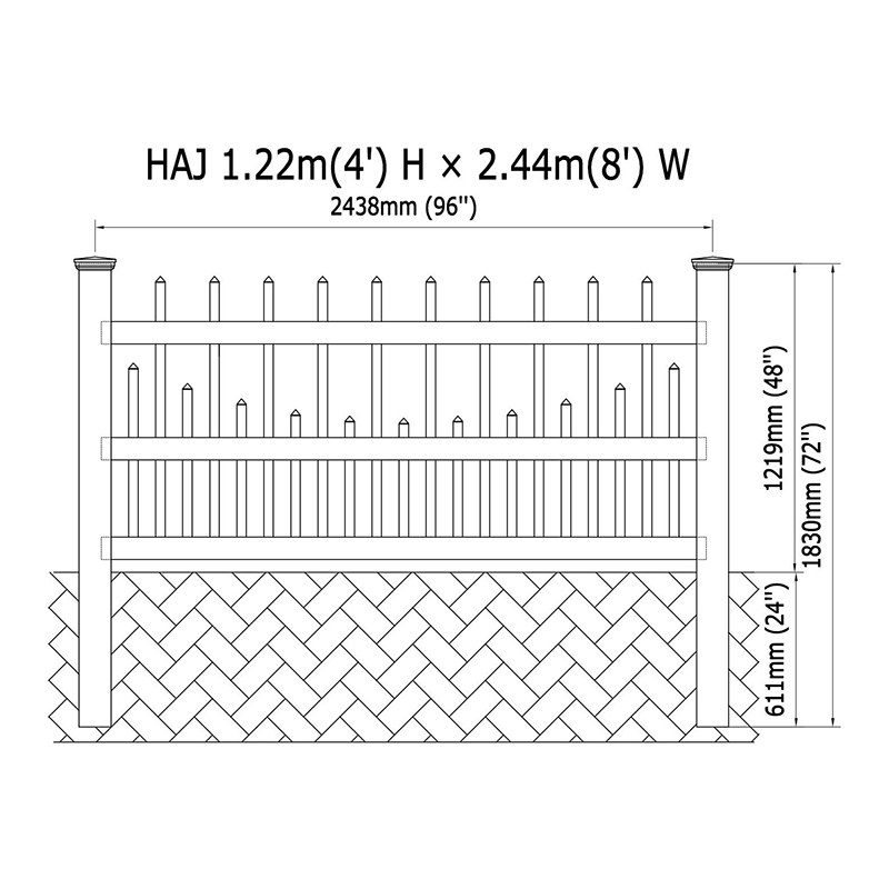 HAJ plastic fence 4ft height