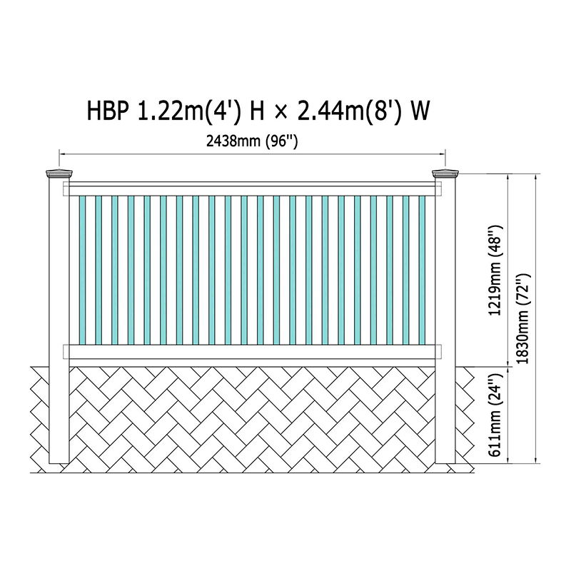 HBP pvc balcony fence