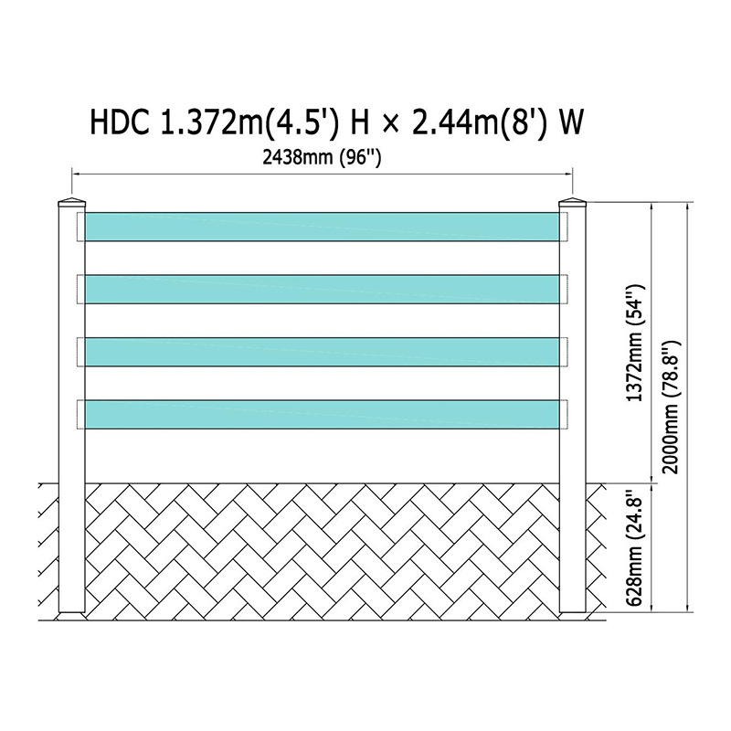 HDC 4-rail pvc ranch fence