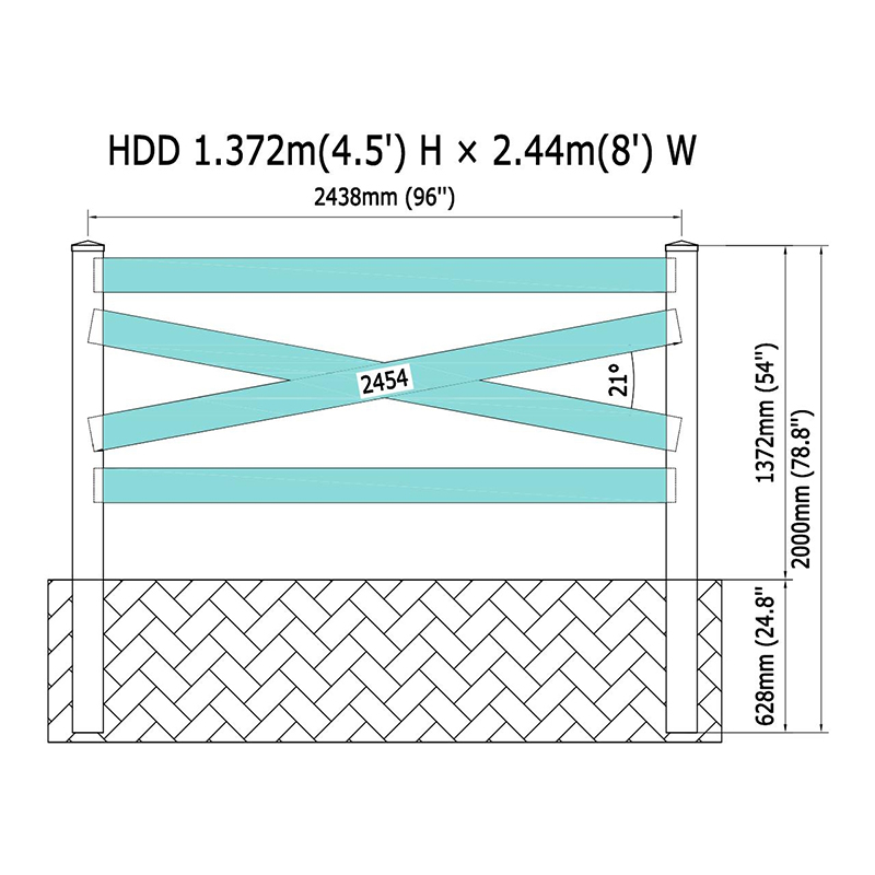 HDD pvc cross horse fence