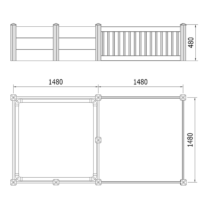 Pvc whelping box with playpen