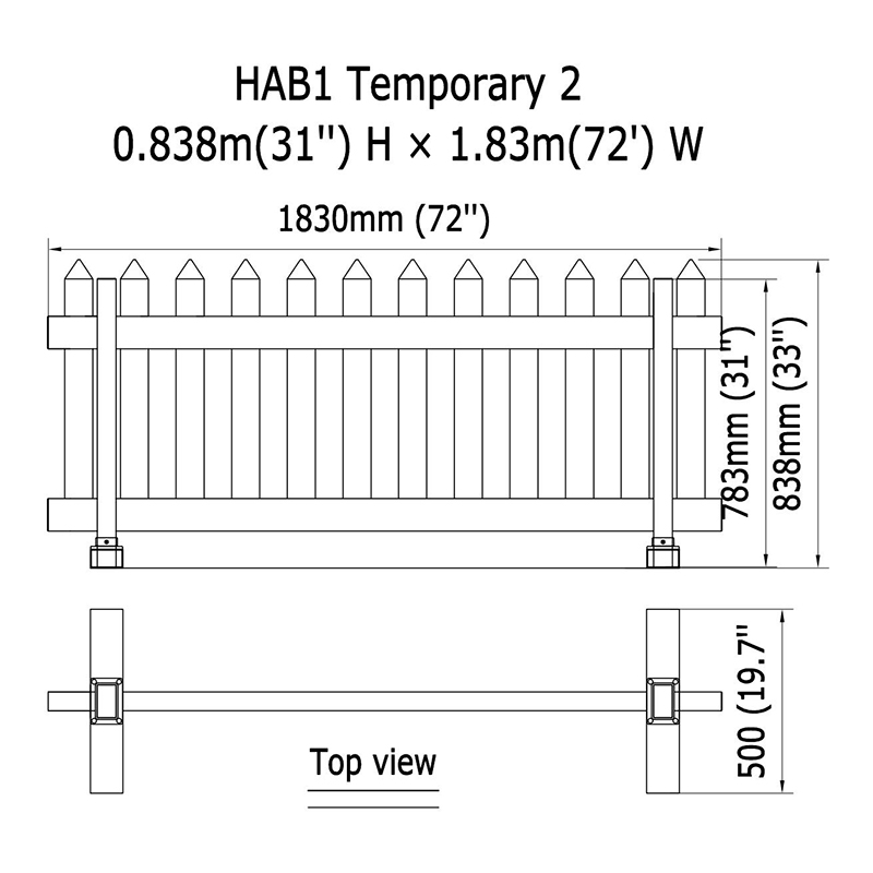 Pvc portable picket fence