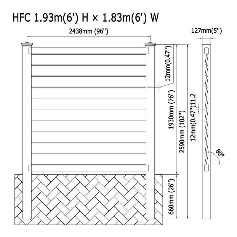 HFC louvered semi privacy fence