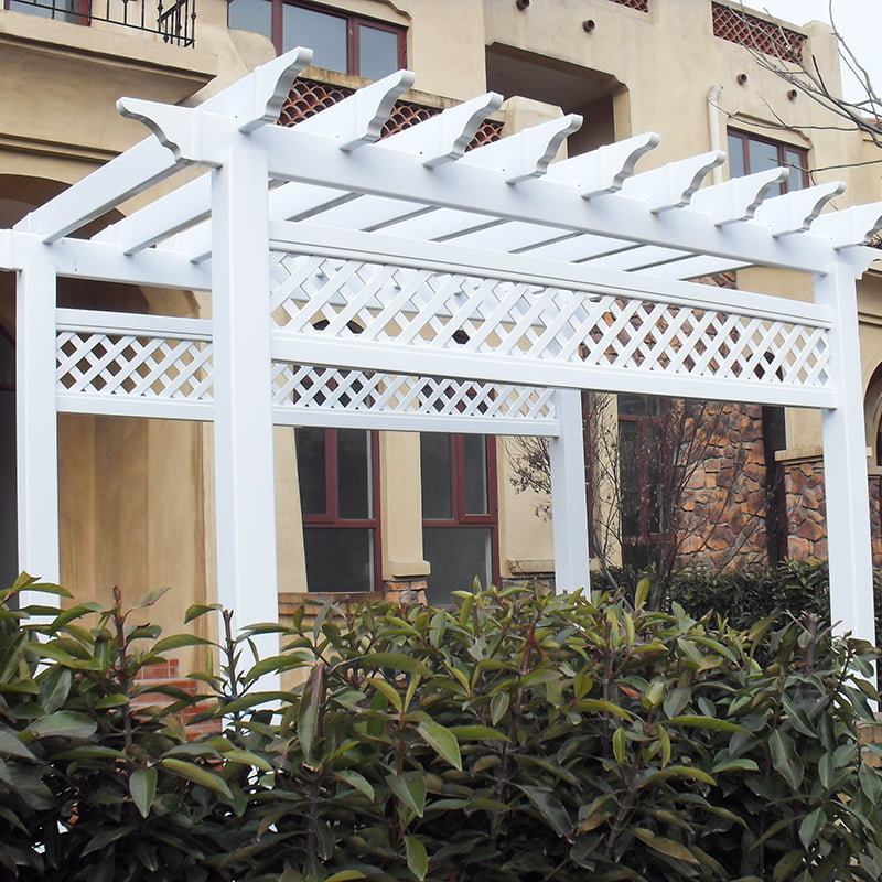 Pvc pergola with lattice